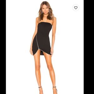 Superdown Black Mini Dress - front Zipper -  XS